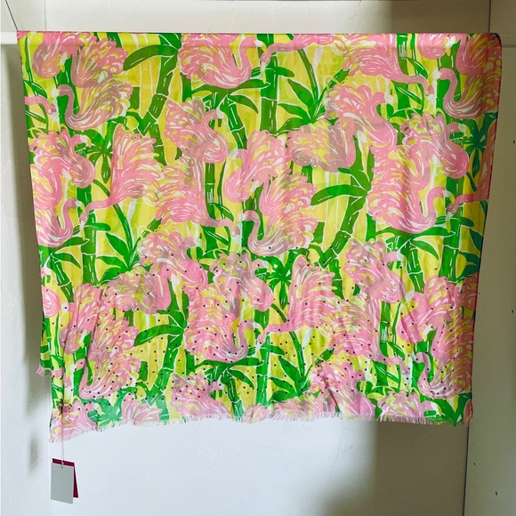 NWT LILLY PULITZER 20th Anniversary Target Collection Sequin FLAMINGO SCARF O/S - Picture 13 of 13